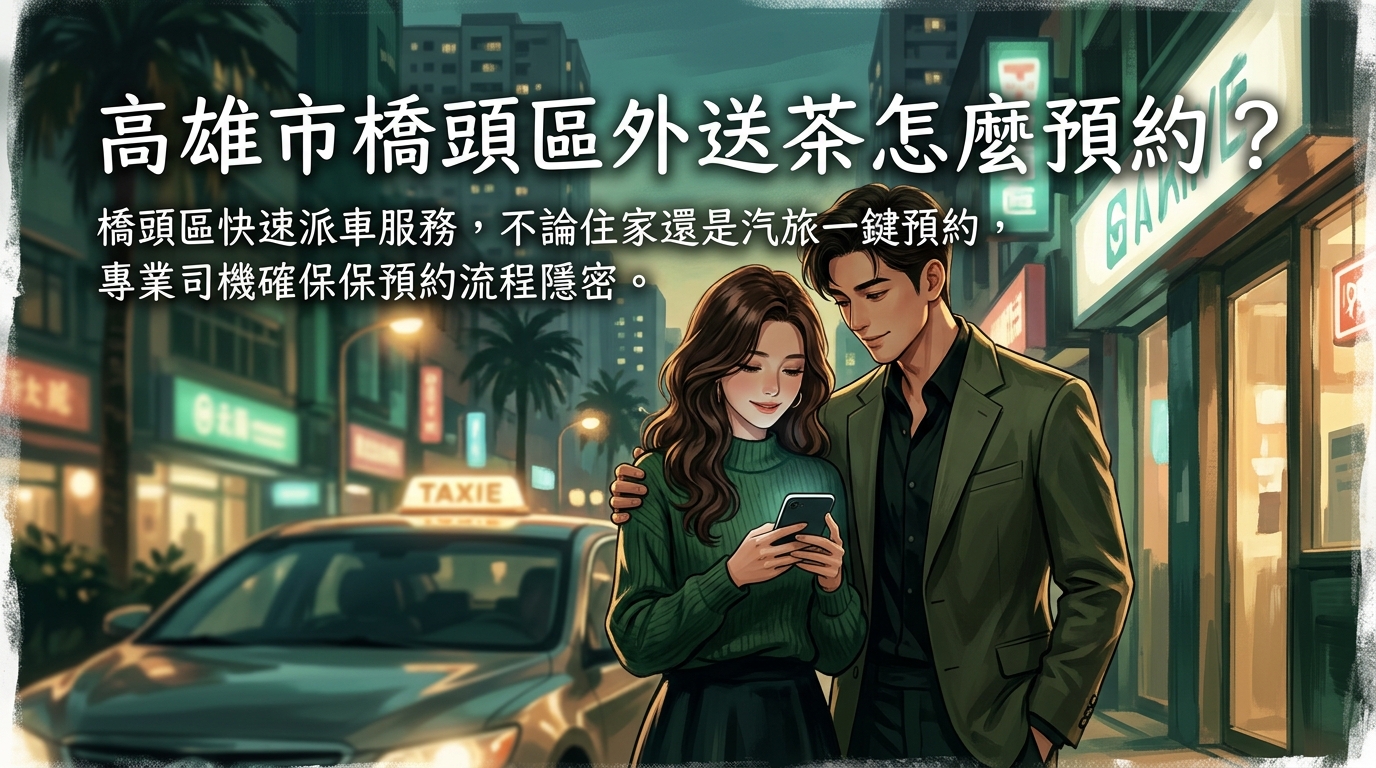 高雄市橋頭區外送茶怎麼預約？ 橋頭區快速派車服務，不論住家還是汽旅一鍵預約，專業司機確保預約流程隱密。